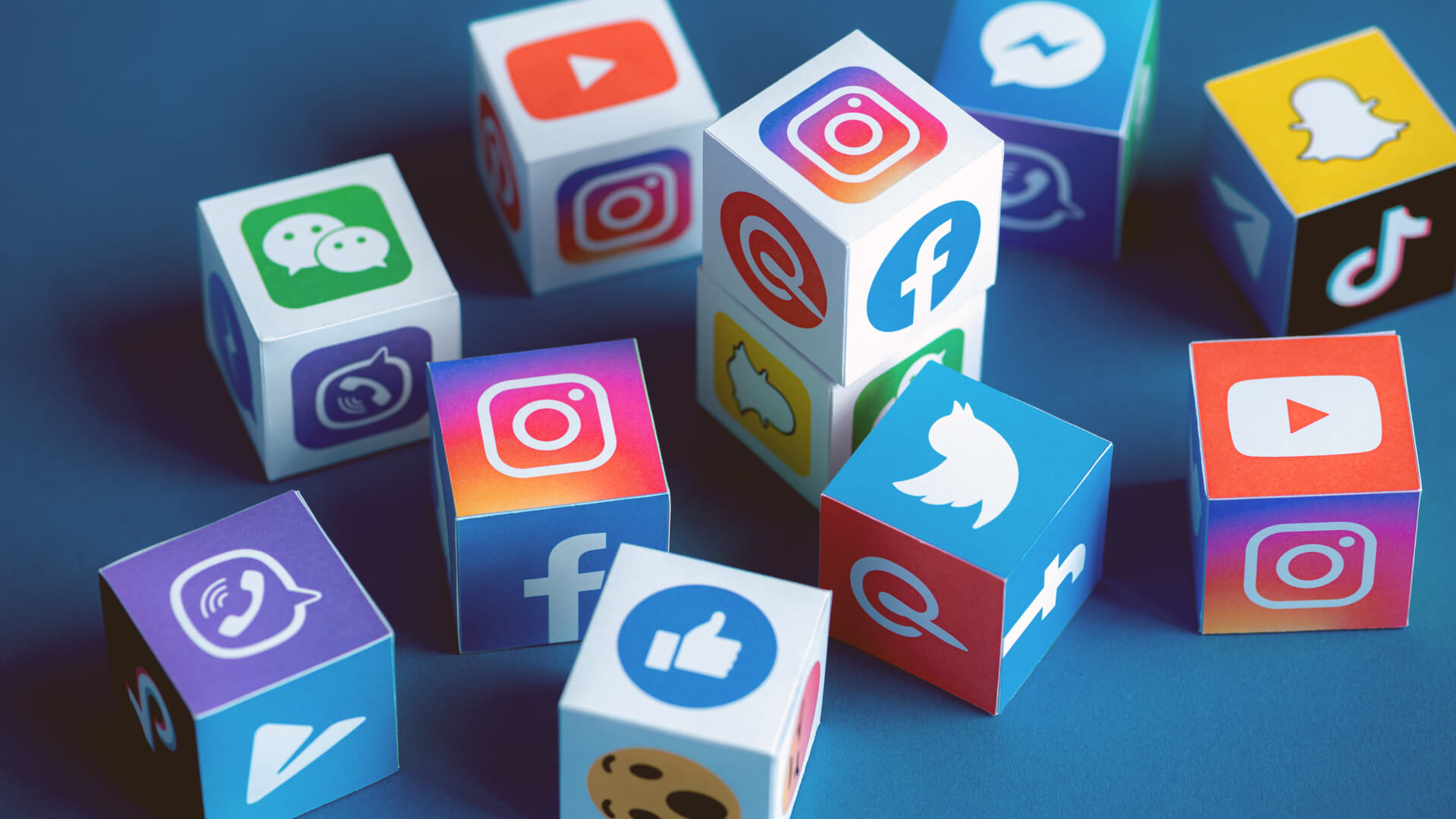Social Media Logos on Blocks